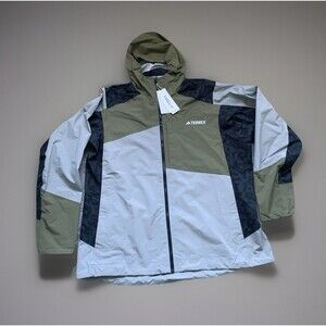 Adidas Men Terrex Xperior Hybrid Rain RDY Hiking Jacket IW8876 Size XXL NWT